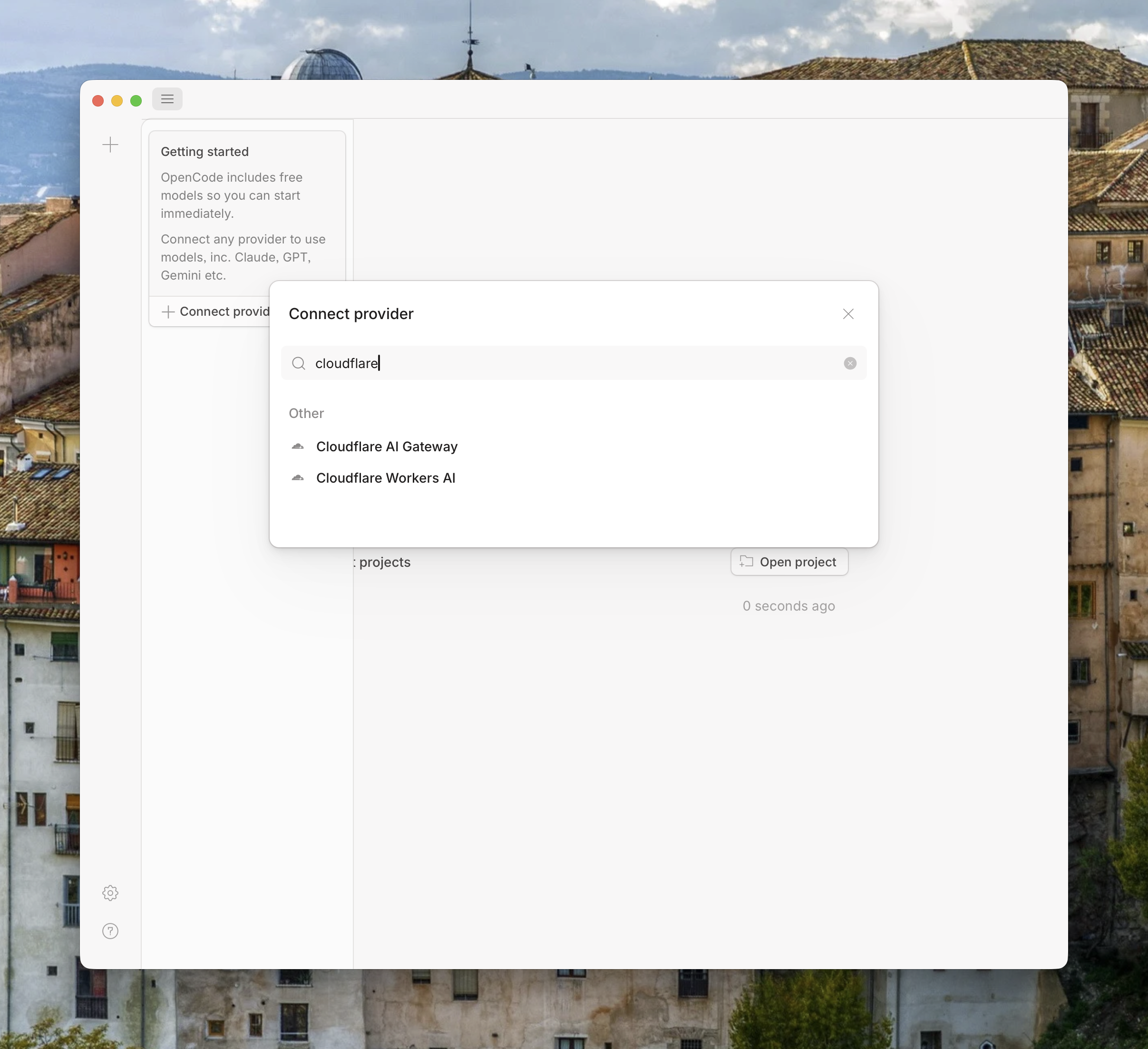Cloudflare AI Gateway authentication options panel