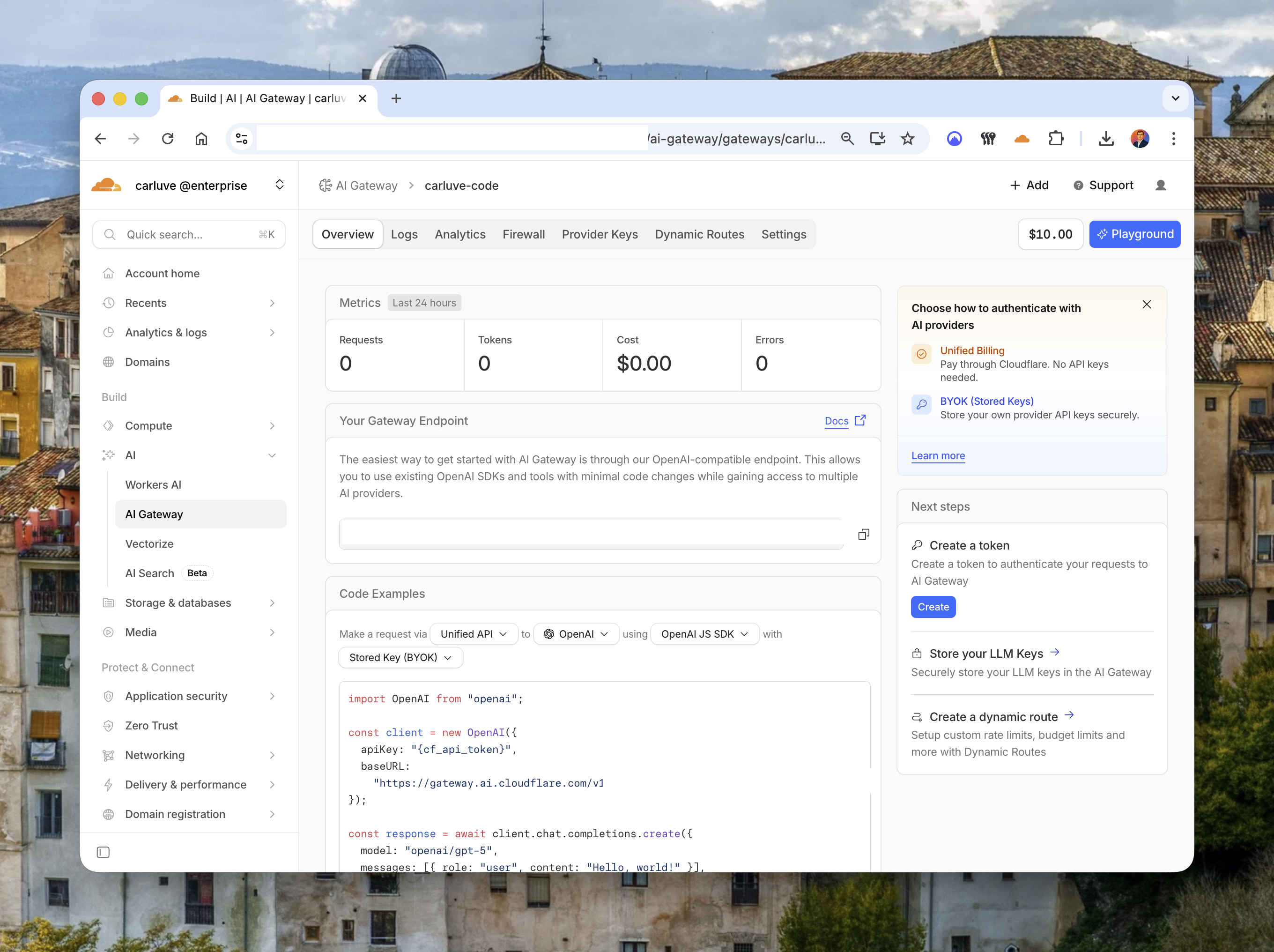 OpenCode connect provider with Cloudflare options
