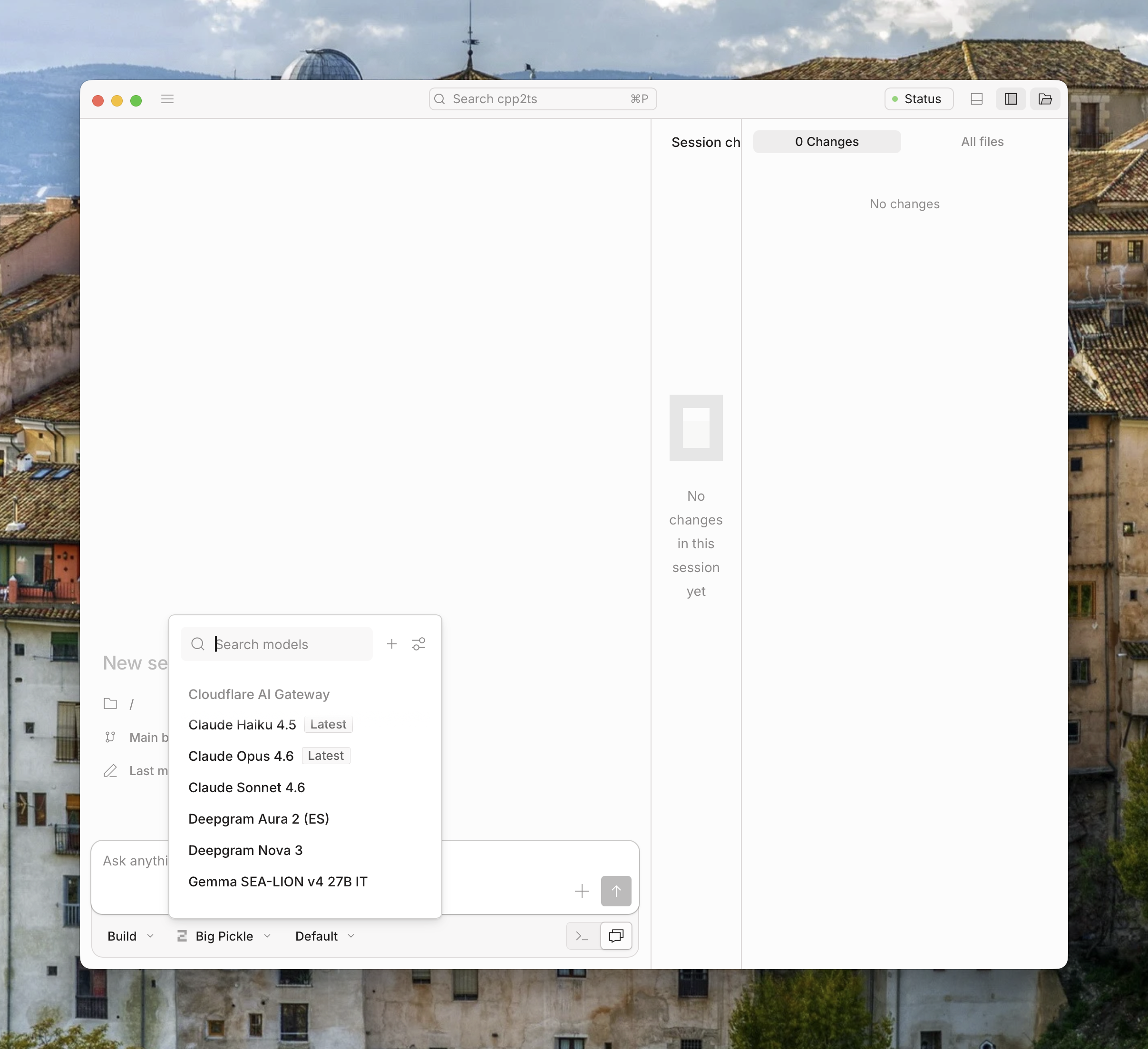 OpenCode model selector with Cloudflare AI Gateway models